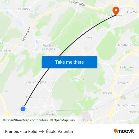 Franois - La Félie to École Valentin map