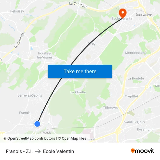 Franois - Z.I. to École Valentin map