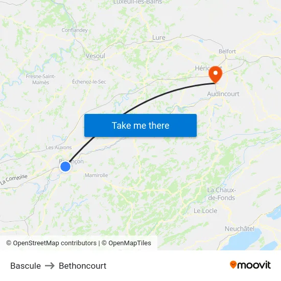 Bascule to Bethoncourt map