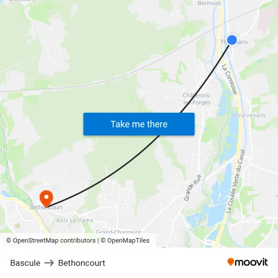 Bascule to Bethoncourt map