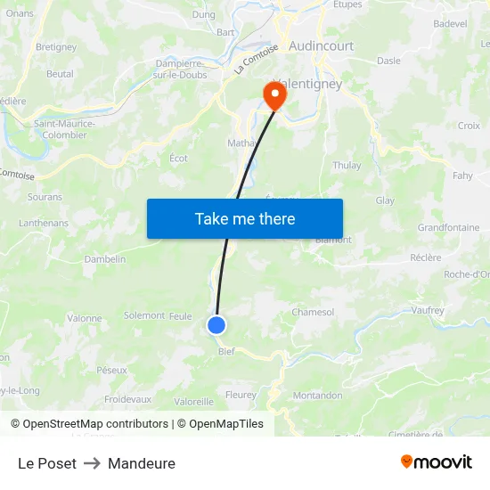 Le Poset to Mandeure map