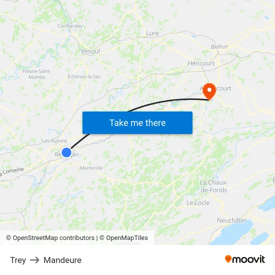 Trey to Mandeure map