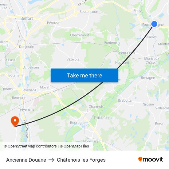 Ancienne Douane to Châtenois les Forges map