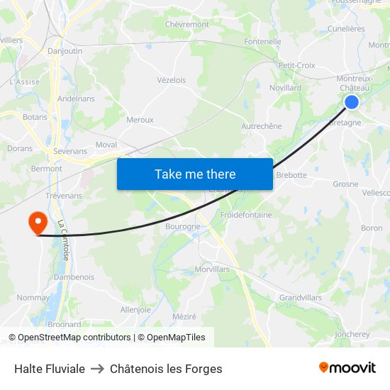 Halte Fluviale to Châtenois les Forges map