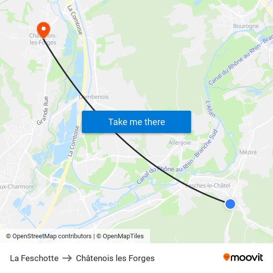 La Feschotte to Châtenois les Forges map