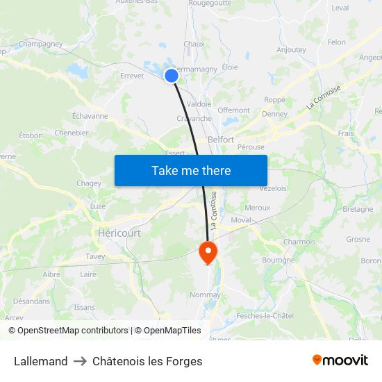 Lallemand to Châtenois les Forges map