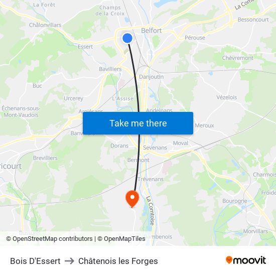 Bois D'Essert to Châtenois les Forges map