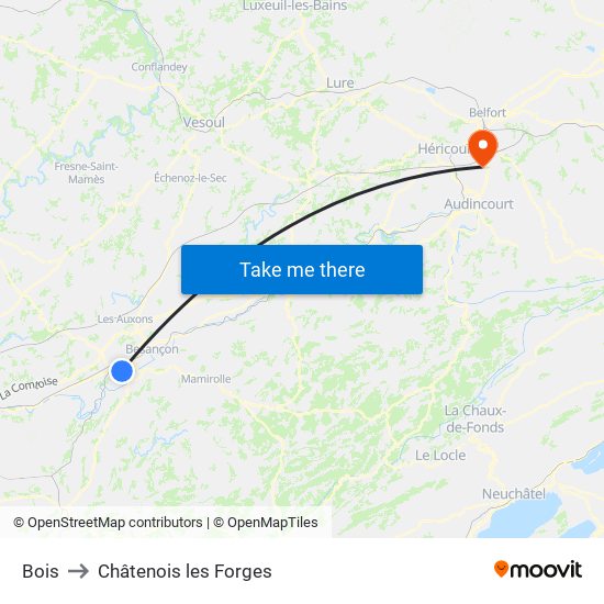 Bois to Châtenois les Forges map