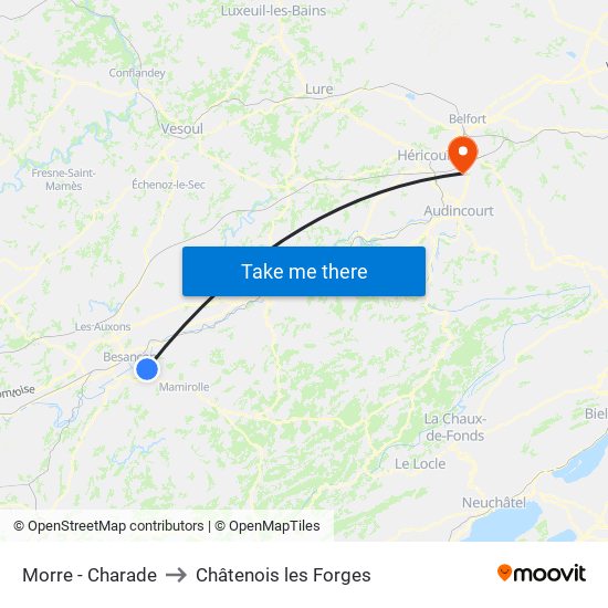 Morre - Charade to Châtenois les Forges map