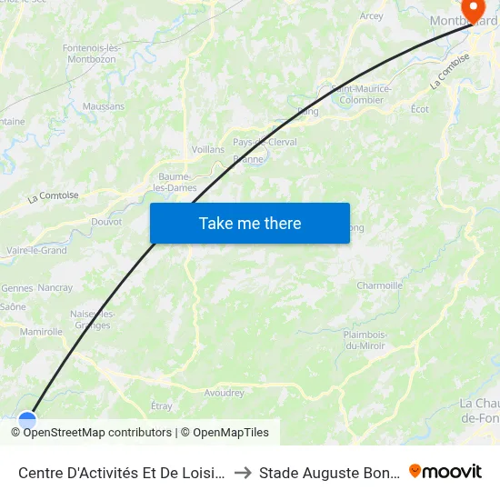 Centre D'Activités Et De Loisirs to Stade Auguste Bonal map
