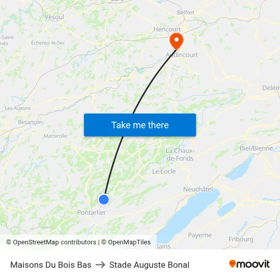 Maisons Du Bois Bas to Stade Auguste Bonal map