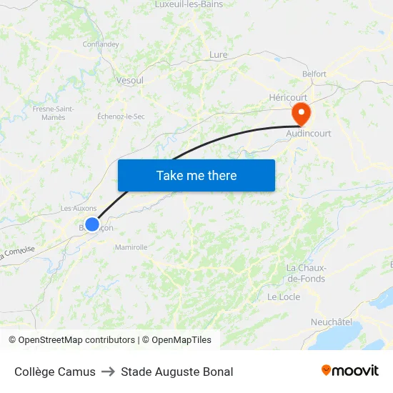Collège Camus to Stade Auguste Bonal map