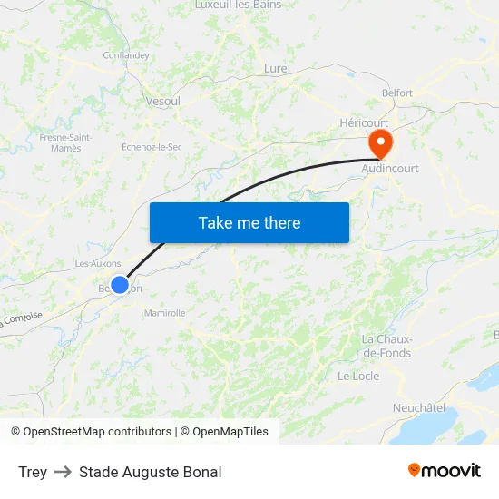 Trey to Stade Auguste Bonal map