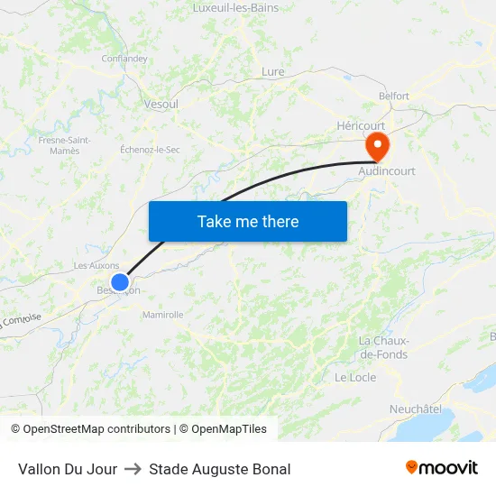 Vallon Du Jour to Stade Auguste Bonal map