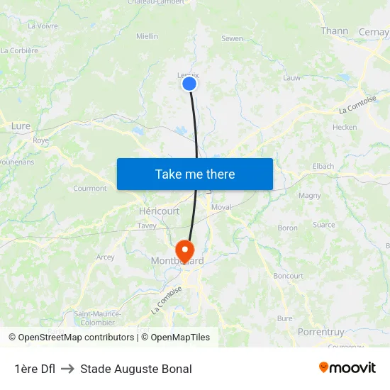 1ère Dfl to Stade Auguste Bonal map