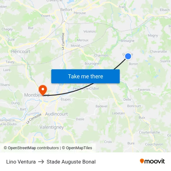 Lino Ventura to Stade Auguste Bonal map
