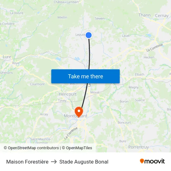 Maison Forestière to Stade Auguste Bonal map