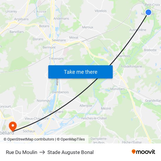 Rue Du Moulin to Stade Auguste Bonal map