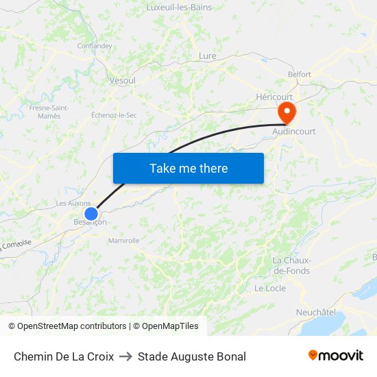 Chemin De La Croix to Stade Auguste Bonal map