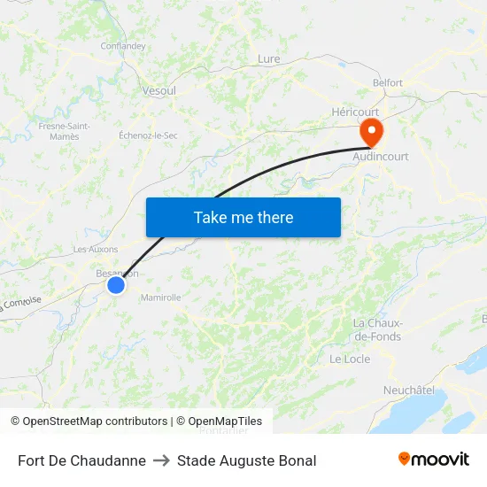 Fort De Chaudanne to Stade Auguste Bonal map
