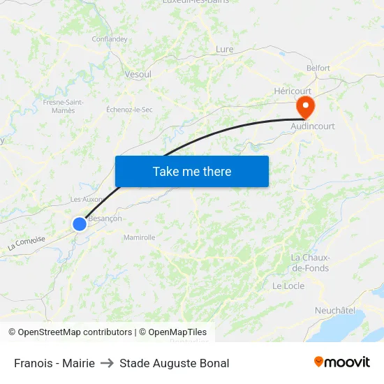 Franois - Mairie to Stade Auguste Bonal map