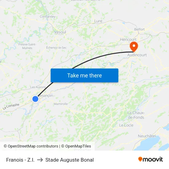 Franois - Z.I. to Stade Auguste Bonal map