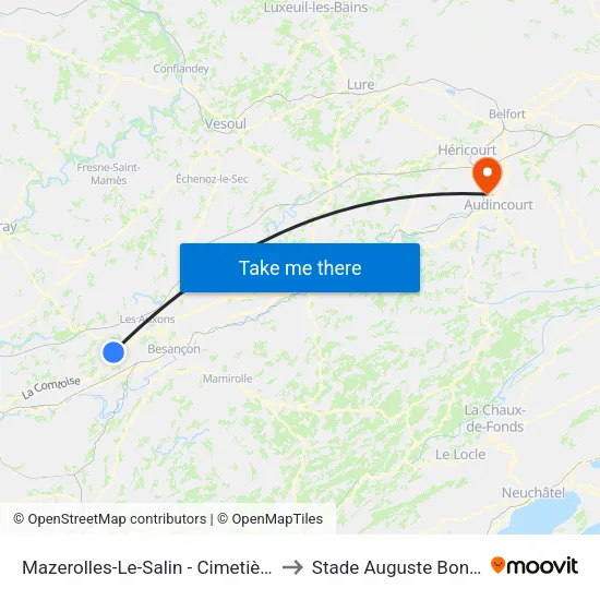Mazerolles-Le-Salin - Cimetière to Stade Auguste Bonal map