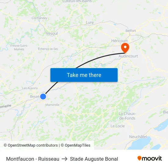 Montfaucon - Ruisseau to Stade Auguste Bonal map