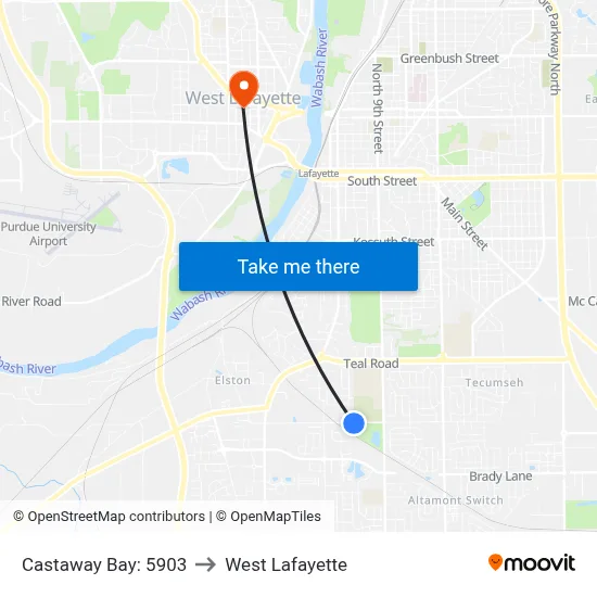 Castaway Bay: 5903 to West Lafayette map