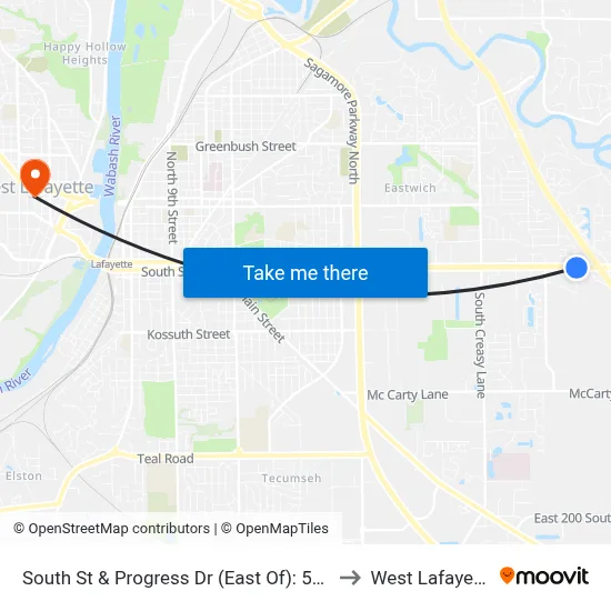 South St & Progress Dr (East Of): 5952 to West Lafayette map