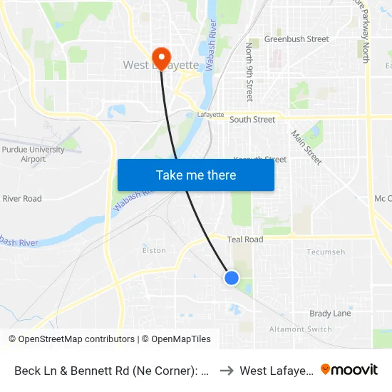 Beck Ln & Bennett Rd (Ne Corner): 6003 to West Lafayette map