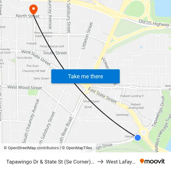 Tapawingo Dr & State St (Se Corner): 6026 to West Lafayette map