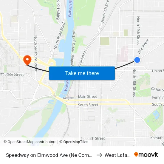 Speedway on Elmwood Ave (Ne Corner): Bus838 to West Lafayette map