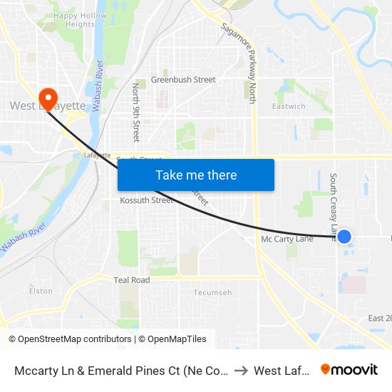 Mccarty Ln & Emerald Pines Ct (Ne Corner): Bus774n to West Lafayette map