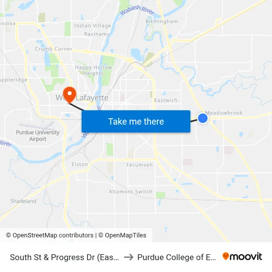 South St & Progress Dr (East Of): 5952 to Purdue College of Education map