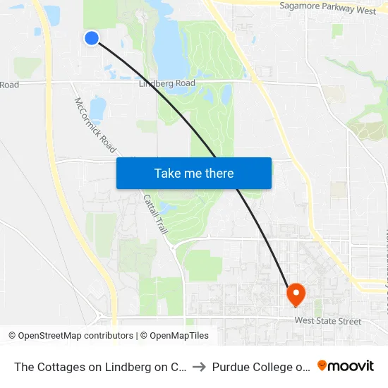 The Cottages on Lindberg on Catalina Dr: Bus009 to Purdue College of Education map
