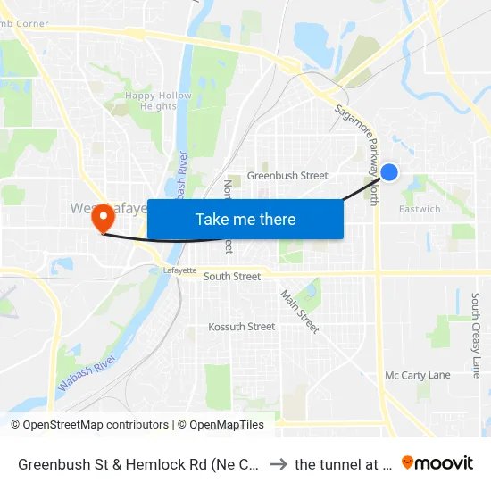 Greenbush St & Hemlock Rd (Ne Corner):  Bus780 to the tunnel at purdue map