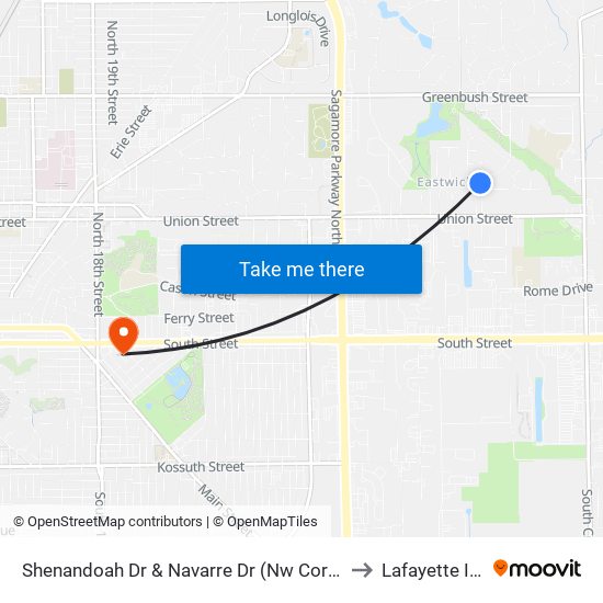 Shenandoah Dr & Navarre Dr (Nw Corner): Bus757nw to Lafayette IN USA map