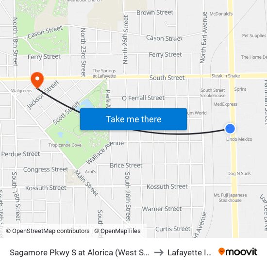 Sagamore Pkwy S at Alorica (West Side): Bus221w to Lafayette IN USA map