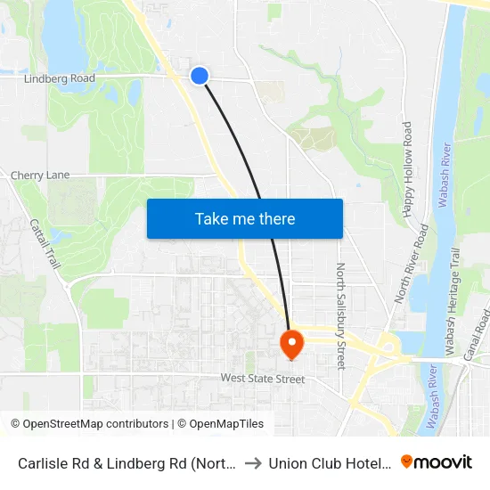 Carlisle Rd & Lindberg Rd (North Of): Bus102ne to Union Club Hotel Suite 128 map