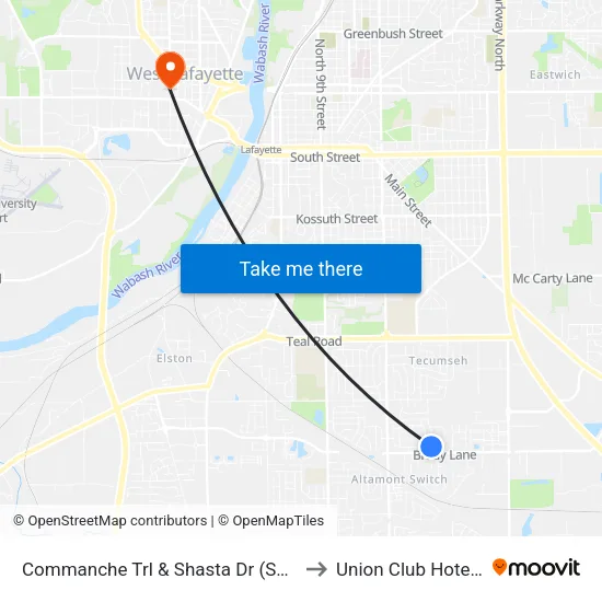 Commanche Trl & Shasta Dr (Se Corner): Bus735e to Union Club Hotel Suite 128 map