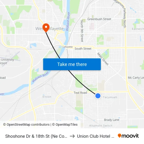 Shoshone Dr & 18th St (Ne Corner): Bus739 to Union Club Hotel Suite 128 map
