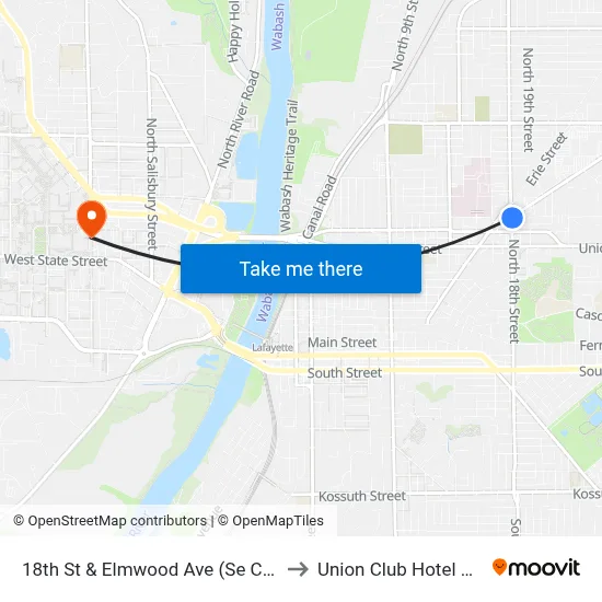 18th St & Elmwood Ave (Se Corner): 5977 to Union Club Hotel Suite 128 map