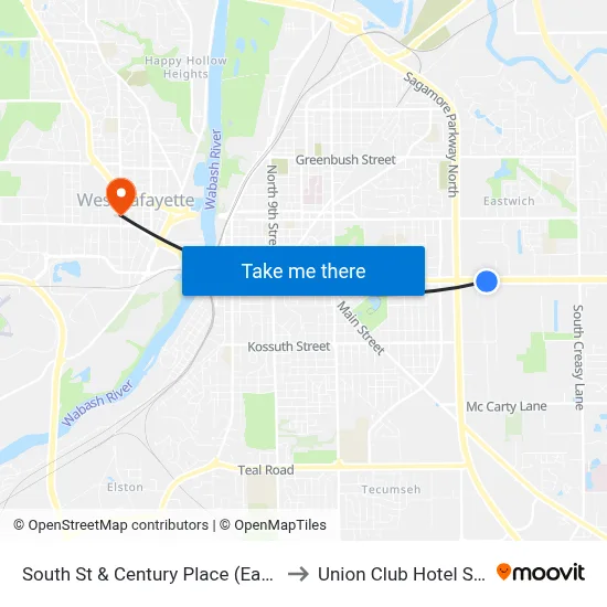 South St & Century Place (East Of): 6042 to Union Club Hotel Suite 128 map