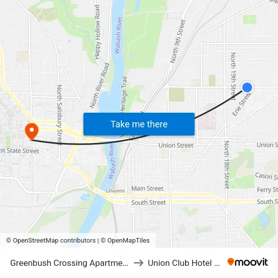 Greenbush Crossing Apartments: Bus230s to Union Club Hotel Suite 128 map