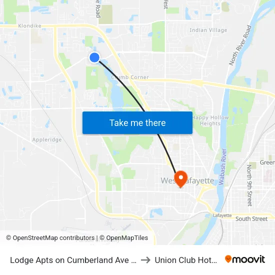 Lodge Apts on Cumberland Ave (@Shelter): Bus223 to Union Club Hotel Suite 128 map