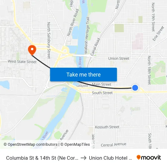 Columbia St & 14th St (Ne Corner): Bus305 to Union Club Hotel Suite 128 map