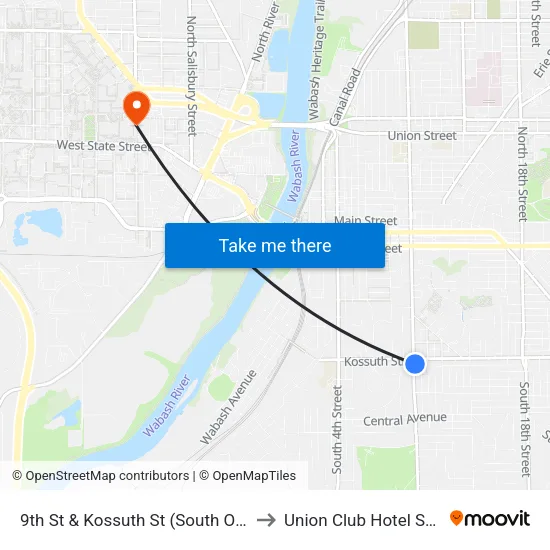 9th St & Kossuth St (South Of): Bus575 to Union Club Hotel Suite 128 map