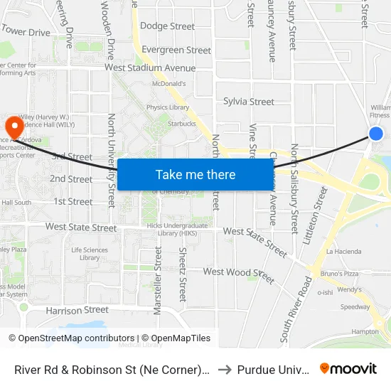 River Rd & Robinson St (Ne Corner): Bus602e to Purdue University map