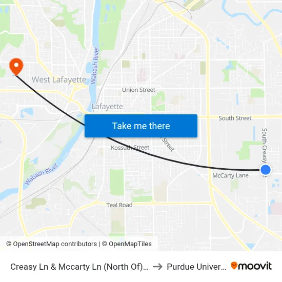 Creasy Ln & Mccarty Ln (North Of): 6052 to Purdue University map